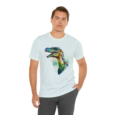 Stained Glass Velociraptor - Short Sleeve Tee